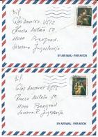 Denmark 2 PAR AVION Letters.via Yugoslavia.Motive Stamps : 1997 The 600th Anniversary Of The Kalmar Union. - Brieven En Documenten
