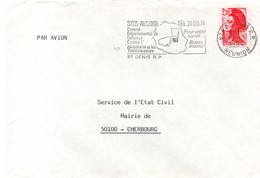 Saint-Denis Réunion 1984 - Flamme SOS Alcool Toxicomanie Drogue - Cartas & Documentos