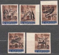 Spain 1936 Barcelona Mi#A 13 I-V, Complete Imperforated Overprint Set, Mint Hinged - Barcelone