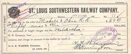 Receipt St Louis Southwestern Railway Company 1898 - Verenigde Staten