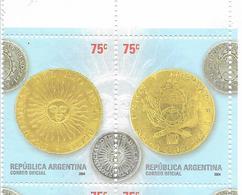 ARGENTINA 2004 NUMISMATIC CONTINUOUS PAIR MINT NH SCOTT 2304 - Ungebraucht