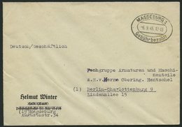 ALL. BES. GEBÜHR BEZAHLT MAGDEBURG 1 Gebühr Bezahlt, 6.9.45, Ellipsenstempel, Prachtbrief - Sonstige & Ohne Zuordnung