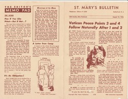 Bollettino Ufficiale Chiesa ST. MARY'S BULLETIN New Jersey 12 Luglio 1956 - 1950-Heden