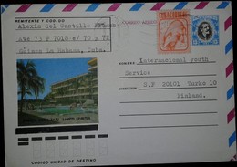 O) 1983 CIRCA-CUBA-CARIBBEAN,SPANISH ANTILLES- RODENT-MOUSE -, ANTONIO MACEO, POSTAL STATIONERY TO FINLAND - Brieven En Documenten