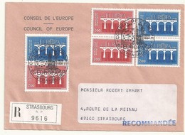 THEME EUROPE CONSEIL DE L'EUROPE EUROPA 1984  SUR LETTRE RECOMMANDEE - Bolli Provvisori