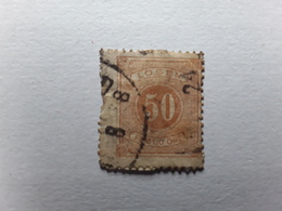 SVERIGE SUEDE SWEDEN 1874 TAXE LOSEN, Yvert No 9 B, 50 Ore Bistre Dentele 14, Obl Btb, Cote 70 Euros - Postage Due