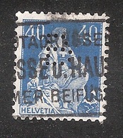 Perfin/perforé/lochung Switzerland No 169 1921-1924 - Hélvetie Assise Avec épée B Schweizerischer Bankverein Zurich - Perfins