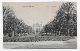 MONTE CARLO - N° 10 - THEATRE ET JARDINS - CPA NON VOYAGEE - Opéra & Théâtre