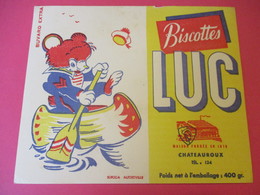 Buvard/Biscottes/LUC//CHATEAUROUX/400 Gr/Ourson Canoteur/ SOFOGA//Vers 1940-60  BUV397 - Biscotti