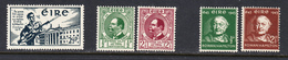 Ireland 1941-43 Mint Mounted, Sc# 120,124-127, SG 128-132 - Unused Stamps