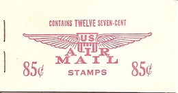 UNITED STATES (USA), 1960, Air Mail Booklet C8, 85c, Mi 0-65b - 1941-80