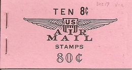 UNITED STATES (USA), 1964, Air Mail Booklet C17, 80c Black, Mi 72yb, PANES TAGGED - 1941-80