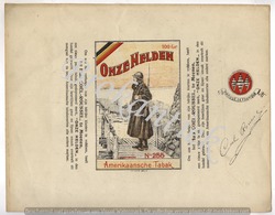 ONZE HELDEN Amerikaansche Tabak  COEL-ROUSSEL MENIN  Verpakking  100gr Lythographie Myncke Bruxelles +/- 1900 - Other & Unclassified