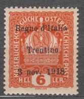Italy Trento, Trentino Alto Adige 1918 Sassone#3 Mint Never Hinged - Trentino