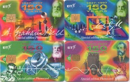 Série De 4 Télécartes British Telecom : 150 Ans A. Graham Bell - Colecciones