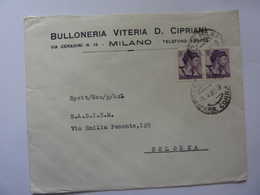 Busta Viaggiata Pubblicitaria "BULLONERIA VITERIA CIPRIANI Milano" 1963 - Covers & Documents