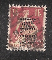 Perfin/perforé/lochung Switzerland No 105  1908-1933 - Hélvetie Assise Avec épée M.R.  Maschinenfabrik Rüti AG  Ruti - Perfins