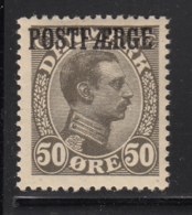 Denmark 1922 MH Sc #Q8a POSTFAERGE On 50o King Christian X  Olive Gray - Colis Postaux