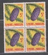 St. Pierre & Miquelon 1958 Mi#388 Mint Never Hinged Piece Of Four - Ungebraucht