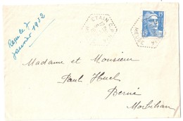 ETAIN CP N°4 Lettre St Jean Les Buzy Meuse 15F Gandon Bleu Yv 886 Ob Hexa Pointillé 1952 Correspondant Postal Lautier G7 - Covers & Documents