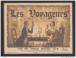 Etiquette De Vin De Table Rouge -  Les Voyageurs    - Thème Couple -   Ets Guichard  à  Nantes  (44) - Koppels