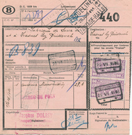 559/28 - Lettre De Voiture Affranchie TP Chemins De Fer 1946 - Cachet Gare NORD BELGE ERQUELINES Et Gare ETAT - Nord Belge