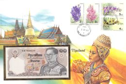 FDC Mit Geldschein 10 Baht Bankfrisch  Thailand - Thaïlande