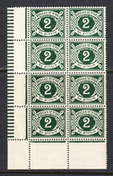 Ireland 1940 Postage Due, Mint No Hinge, Corner Block Of 8, Sc# J8 ,SG D8 - Timbres-taxe