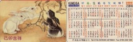 TARJETA TELEFONICA DE CHINA. FAUNA - CONEJOS - CALENDARIO KIMEGA 1999. (760) - Rabbits