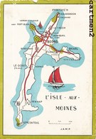 L'ISLE-AUX-MOINES BELLE CPA CARTE GEOGRAPHIQUE ILE-AUX-MOINES 56 MORBIHAN - Ile Aux Moines