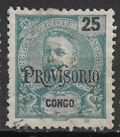 Portuguese Congo – 1902 King Carlos PROVISORIO 25 Réis Used Stamp - Portuguese Congo