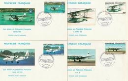 French Polynesia - 1980 Set On FDC - Aeroplanes - Lettres & Documents