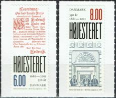 Denmark 2011. 350 Anniv Supreme Court.  Michel 1636-37  MNH. - Neufs