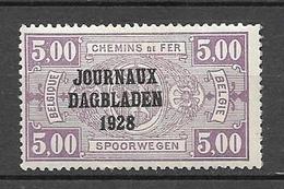 Timbres Neufs* Belgique, N°12 Yt, Timbres Pour Journaux, Colis Postaux, Trace De Charnière - Zeitungsmarken [JO]