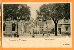 CAL858, Souvenir D'Yverdon, Rue De La Poste, 507, Précurseur, Au Dos: Publicité Grosch & Greiff Yverdon - Yverdon-les-Bains 