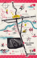 Reno Nevada, Hill & Sons Motel, Schematic Map Of Reno Area, C1950s Vintage Postcard - Reno