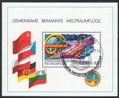 GERMANIA DDR - 1980 - Foglietto Yvert 56 Obliterato Con Timbro FDC - Interkosmos - 1. Tag - FDC (Ersttagblätter)