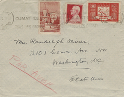 1943- Enveloppe De Monaco   PAR AVION  Affr. à  67 F   Pour Les U S A - Storia Postale