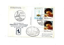 LAB603 - SAN MARINO 1988 ,  Grazzanise Centocelle Elicottero AB 204. Francesco Baracca - Brieven En Documenten