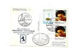 LAB603 - SAN MARINO 1988 ,  Grazzanise Centocelle Elicottero AB 204. Francesco Baracca - Lettres & Documents