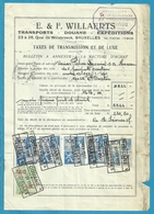 Fiscale Zegels 50 Fr + 20 Fr..TP Fiscaux / Op Dokument Douane En 1937 Taxe De Transmission Et De Luxe - Documents