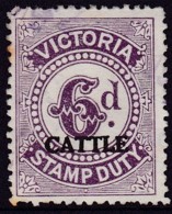 Australia Stamp Duty Cattle 6d Used - Fiscaux