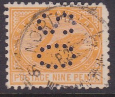 Western Australia 1905 P.11 SG 157a Used Perfin OS Missing Corner - Gebruikt