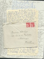 2 Missives Datées En Fevrier 1941 Regroupées Dans Une Enveloppe Affranchie Par Yvert N° 283 X 2 NON OBLI    - BB16016 - Guerre De 1939-45