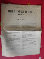 Réglement De L'école Municipale De Dessin De Laval. 1882. Mayenne - Pays De Loire