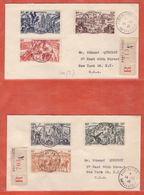 MARTINIQUE 2 LETTRES RECOMMANDEES SERIE TCHAD AU RHIN DE 1946 DE FORT DE FRANCE POUR NEW YORK ETATS UNIS - Covers & Documents