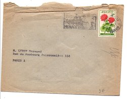 MONACO OBLITERATION MECANIQUE SUR LETTRE POUR LA FRANCE 1960 - Brieven En Documenten