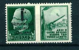 VARIETA' - REPUBPLICA ITALIANA SASS. 26 H - NUOVO MNH**  - PROPAGANDA DI GUERRA - War Propaganda