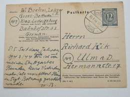 1946 , GROSSBOTTWAR , Klarer Stempel Auf Karte - Cartas & Documentos