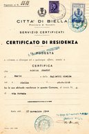 CERTIFICATO DI RESIDENZA - 17.11.1944 - Fiscaux